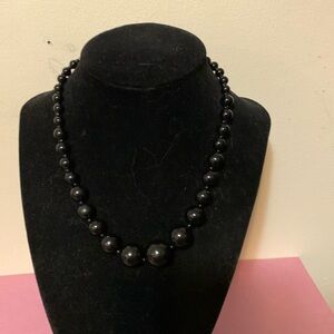 Beautiful black beads, necklace, 16”